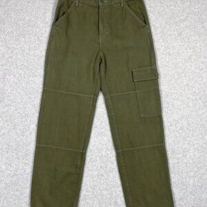 Reformation Pants Womens 27 Bailey High Rise Utility Cargo Army Organic Cotton